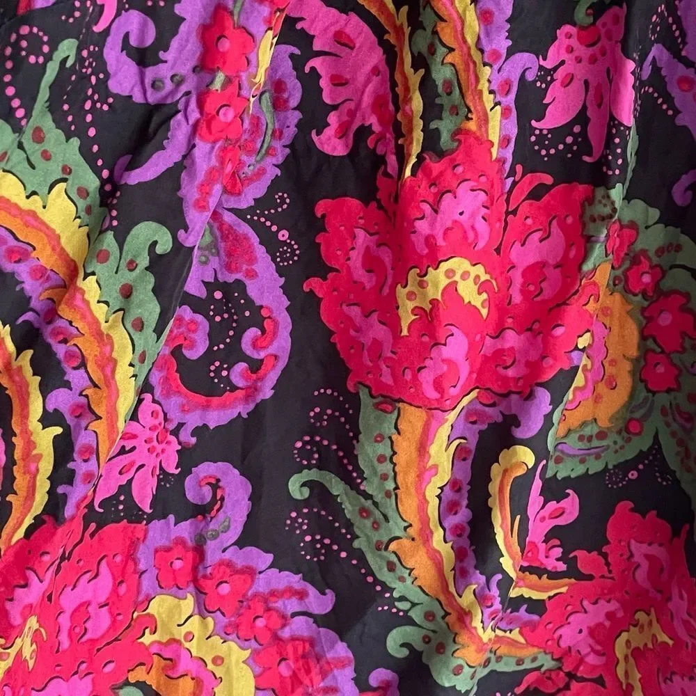 J CREW Silk Floral Paisley Print Sleeveless Halter Sleeveless Blouse S